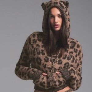Skims (S/M) Cozy Jacket Leopard Print